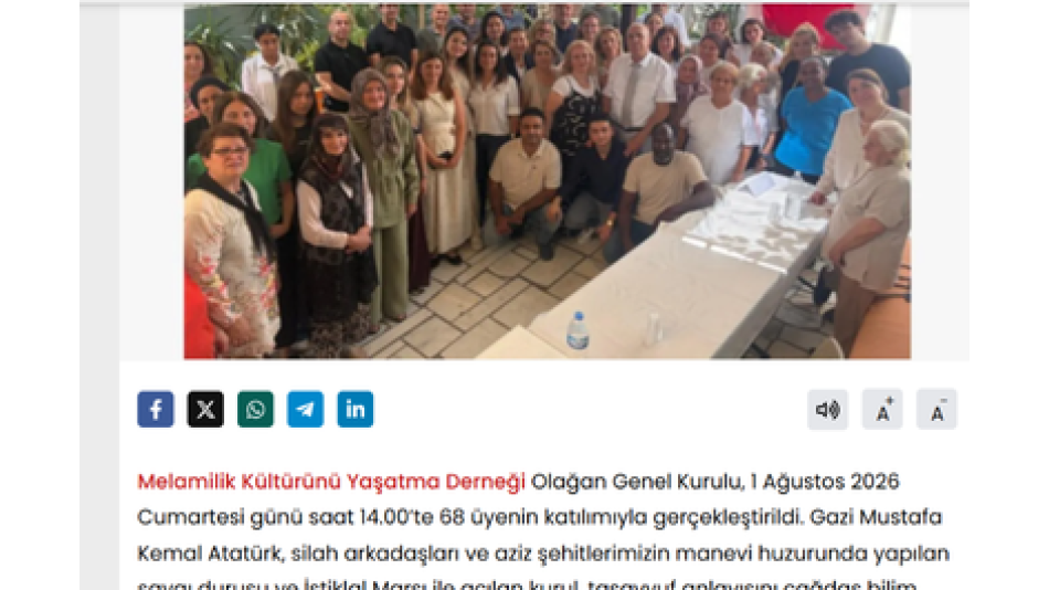 Melamilik Kültürünü Yaşatma Derneği’nin Çağdaş ve Kurumsal Vizyonu Haberini Oku’da